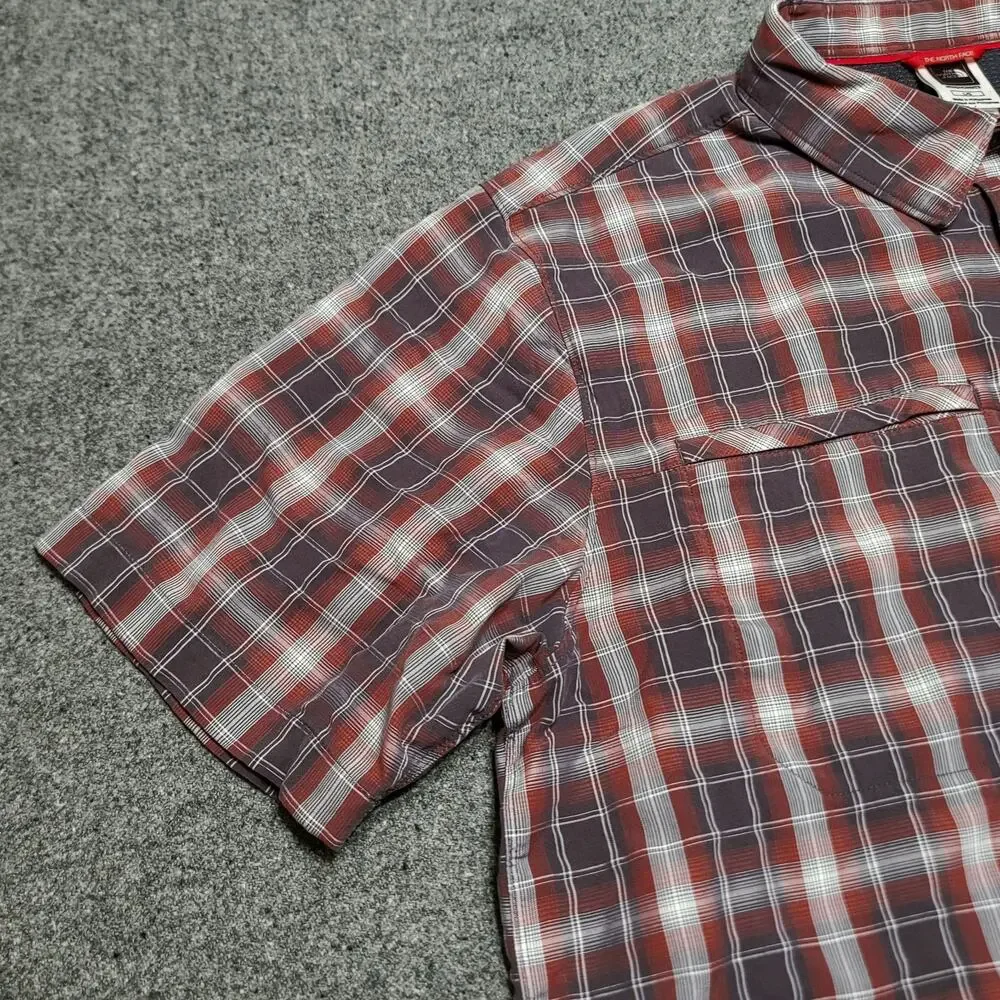 The North Face Shirt Mens Large Brown Plaid Millstone Outdoors Tech Trail Travel